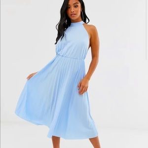 ASOS Petite Halter Light Blue Midi Dress